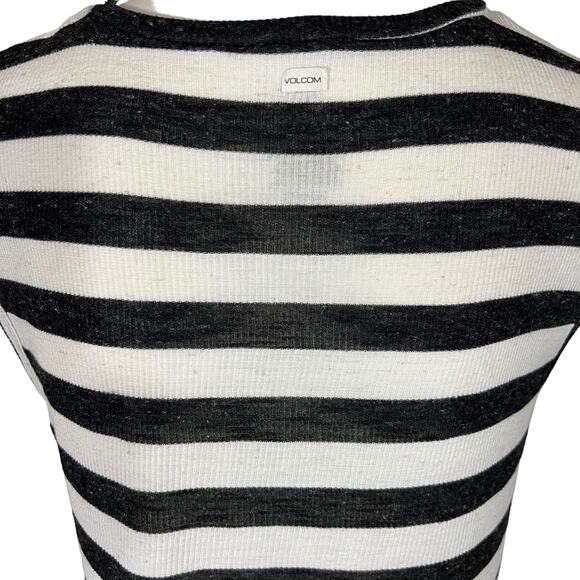 Volcom (M) Lived In Rib Mini Dress Stripe CoverUp Muscle Sleeveless - Picture 8 of 9
